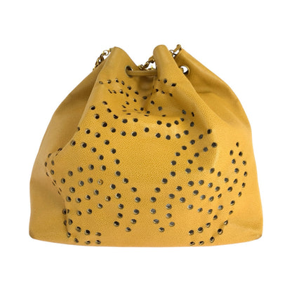 シャネル キャビアスキン 巾着ショルダーバッグ