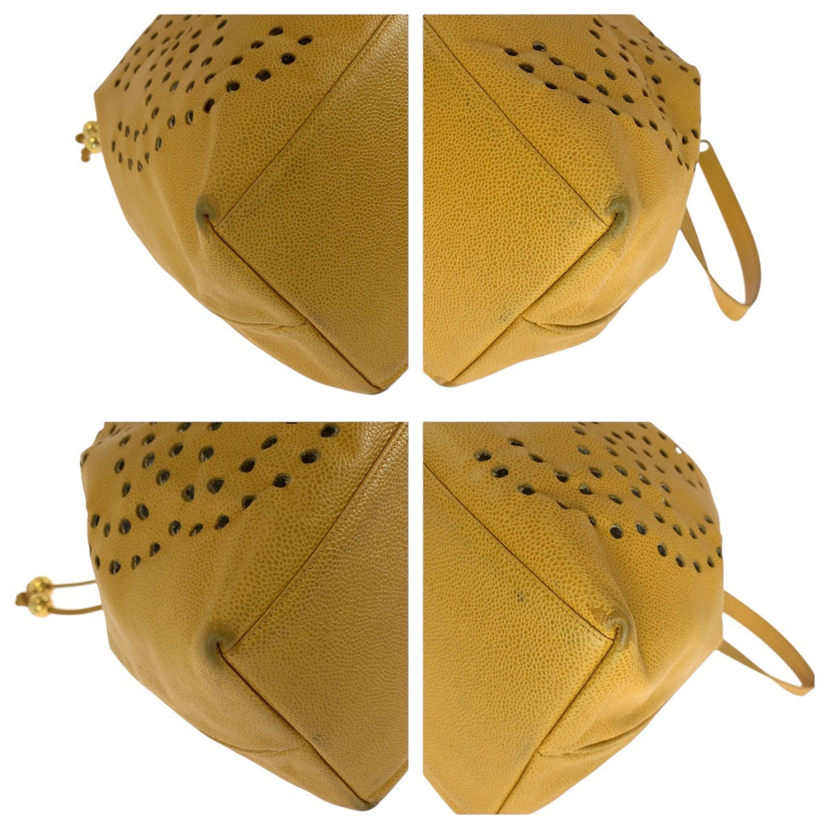 シャネル キャビアスキン 巾着ショルダーバッグ