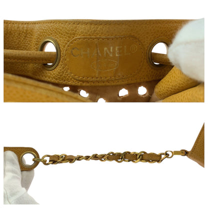 シャネル キャビアスキン 巾着ショルダーバッグ