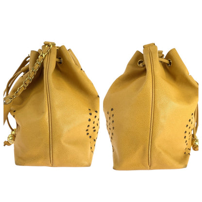 シャネル キャビアスキン 巾着ショルダーバッグ