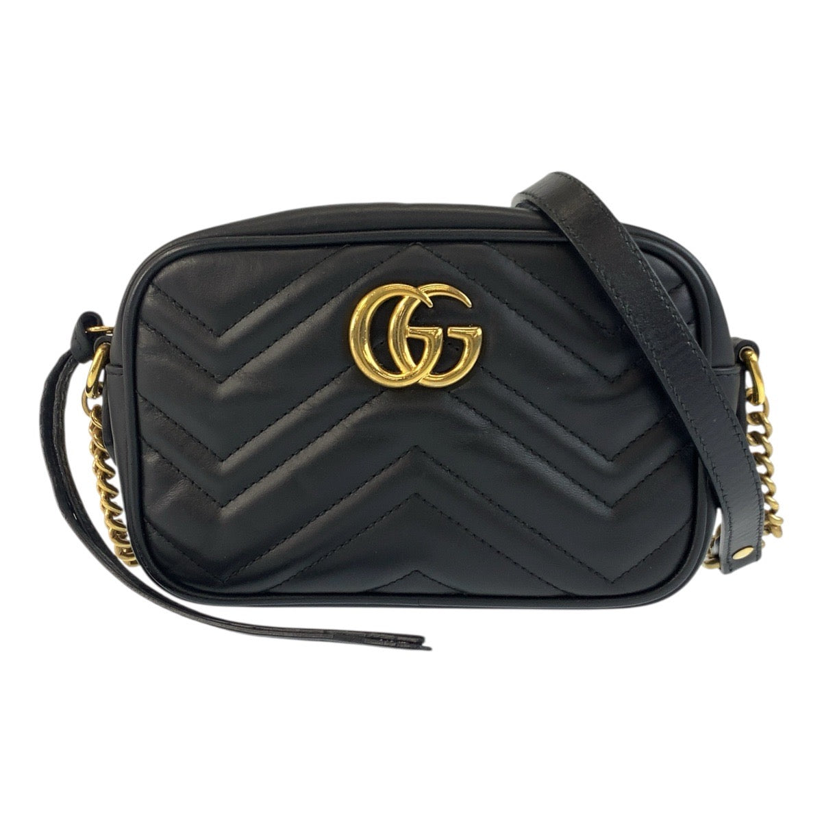 グッチ GGマーモント レザーショルダーバッグ