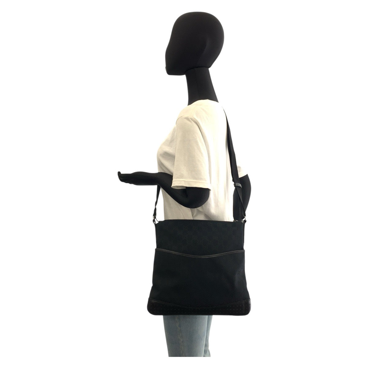 グッチ GGキャンバス レザー ショルダーバッグ