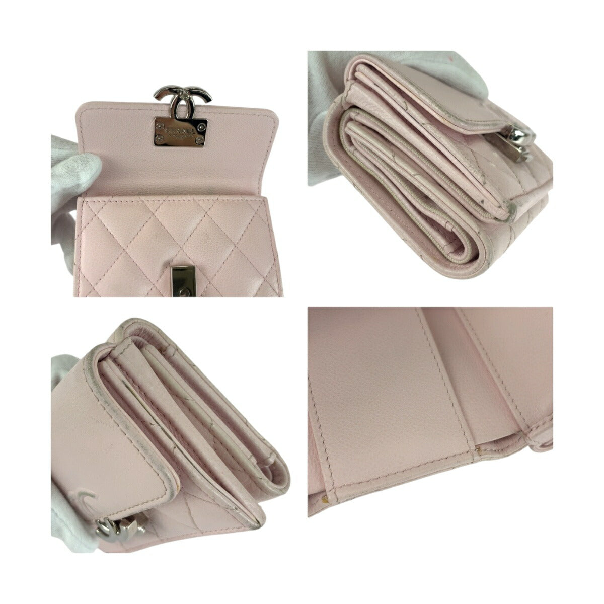 シャネル マトラッセ レザー折財布