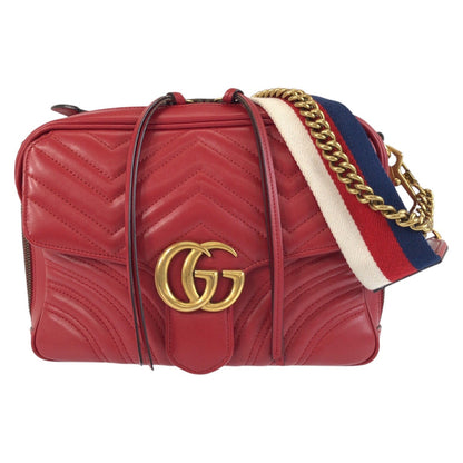 グッチ GGマーモント レザー ショルダーバッグ