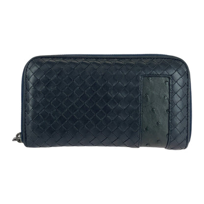 ボッテガヴェネタ イントレチャート レザー オーストリッチ ロングウォレット