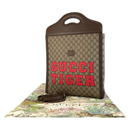 グッチ GUCCI TIGER GGスプリームキャンバス／レザー2wayバッグ