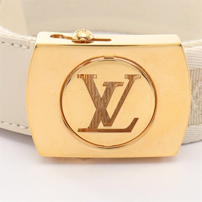 Louis Vuitton LOUIS VUITTON Women’s Ivory Monogram Fortune Belt with Gold-Tone Buckle M6973 (Pre-Owned) Leather Belt