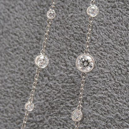 Gimel ミルグレイン ダイヤモンド ネックレス PT950/PT850