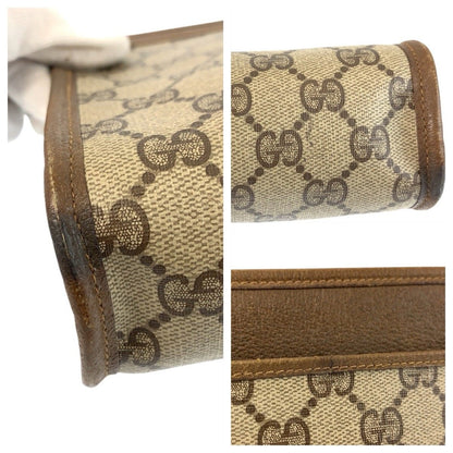 グッチ GGスプリームキャンバス レザー クラッチバッグ
