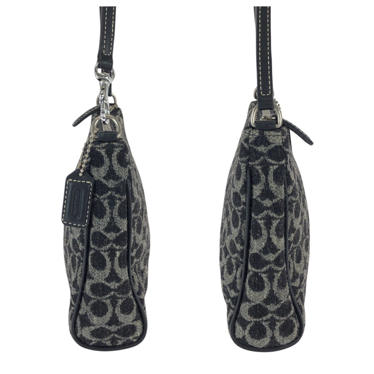 コーチ ミニシグネチャー ウール ハンドバッグ