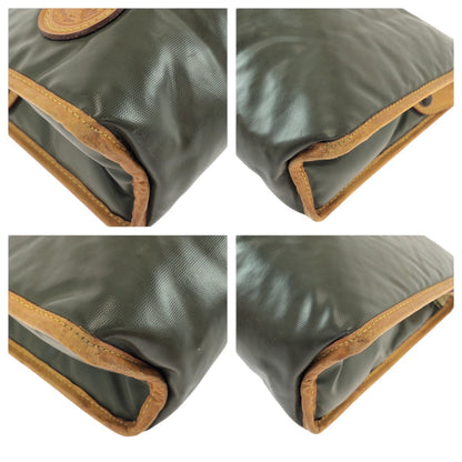 ハンティングワールド バチュークロス ナイロン レザー クラッチバッグ