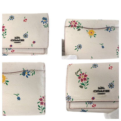 コーチ ミディアムフラップウォレット フラワー レザー 折り財布