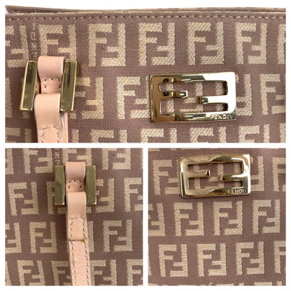 フェンディ ズッカ柄 キャンバス レザートートバッグ