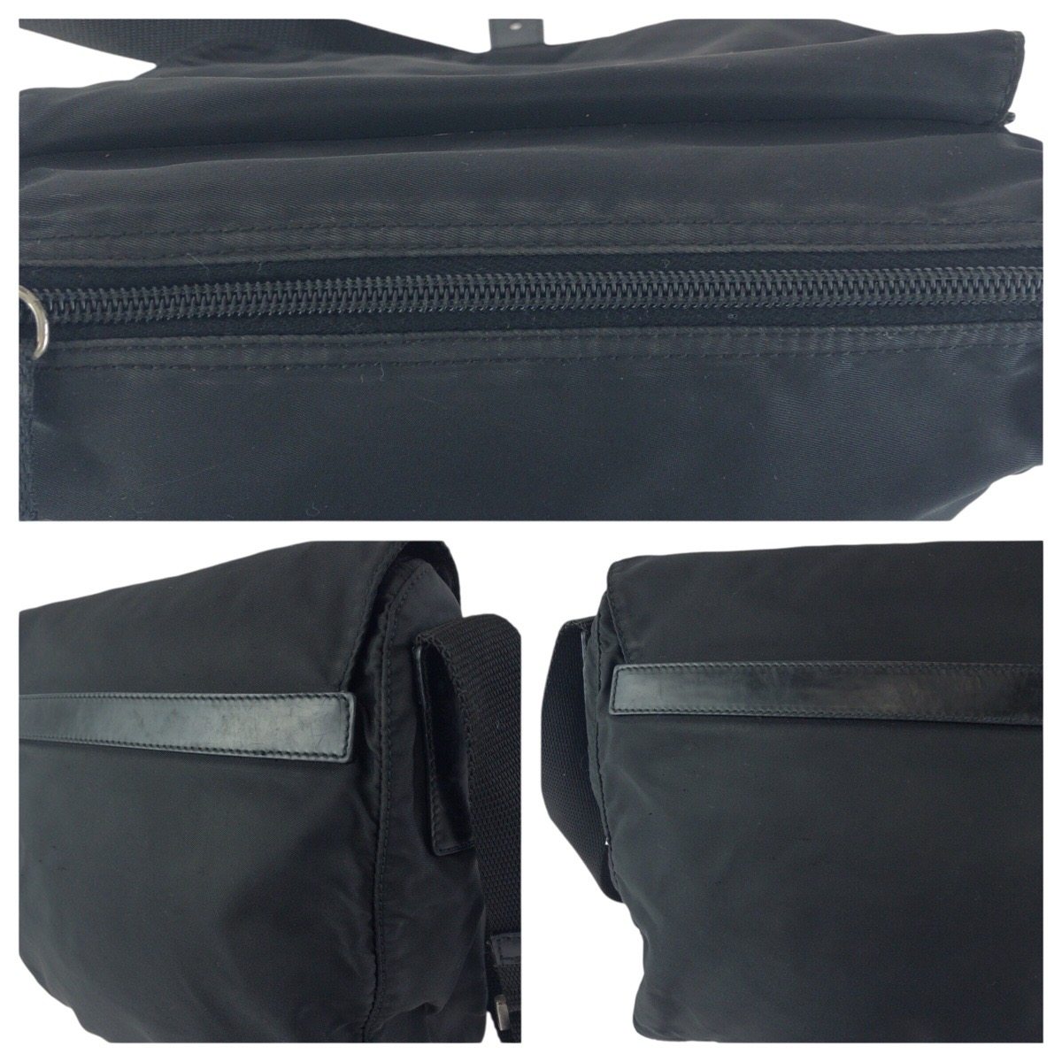 プラダ テスート ナイロン レザー ショルダーバッグ