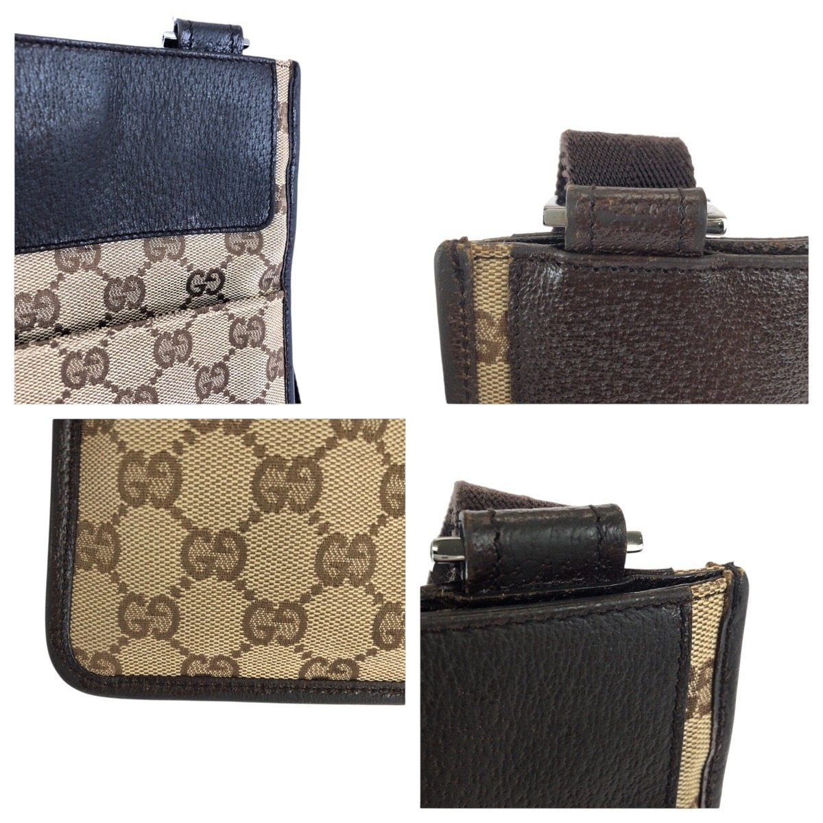 グッチ GGキャンバス レザー ショルダーバッグ