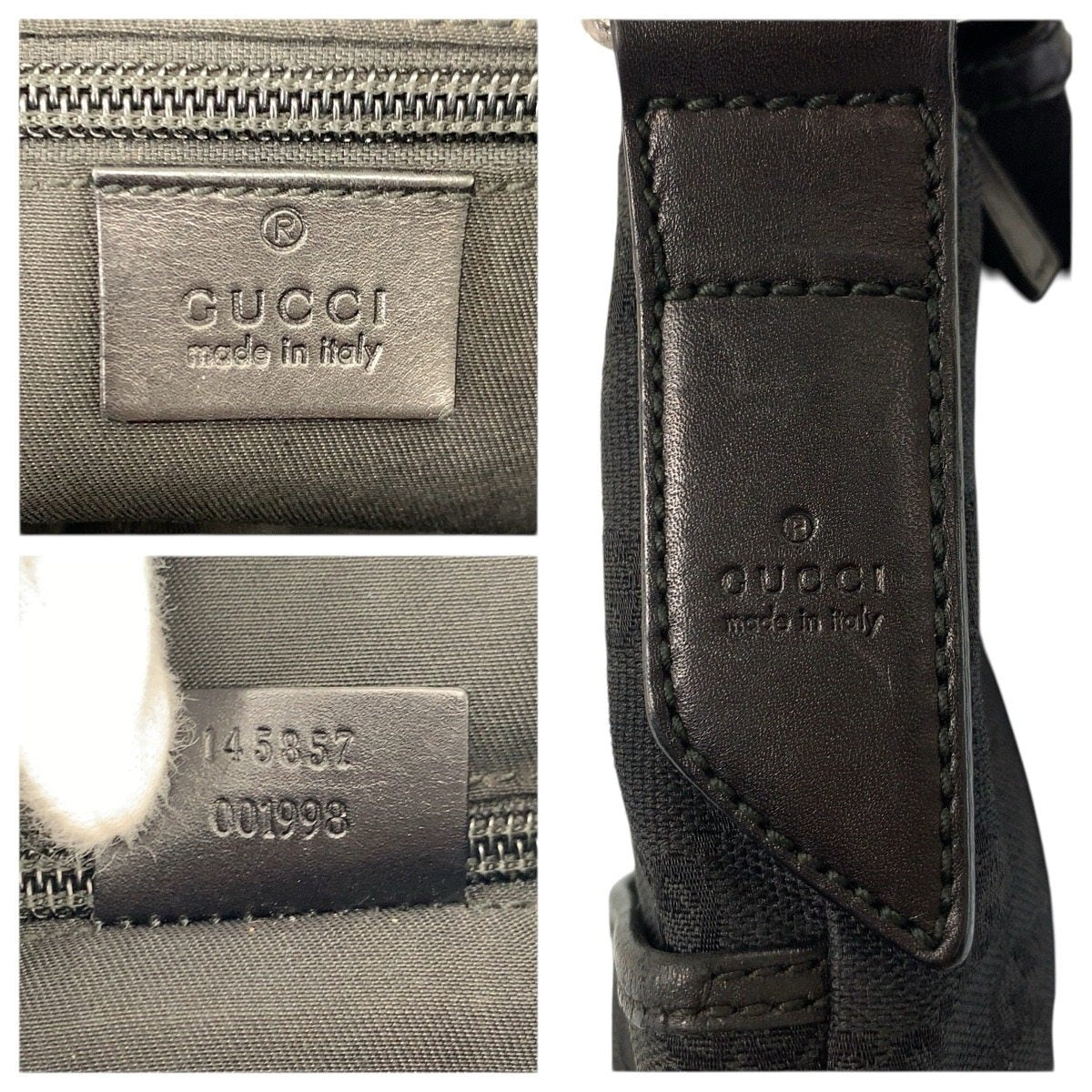 グッチ GGキャンバス レザー ショルダーバッグ