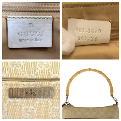 グッチ GGキャンバス バンブーハンドバッグ