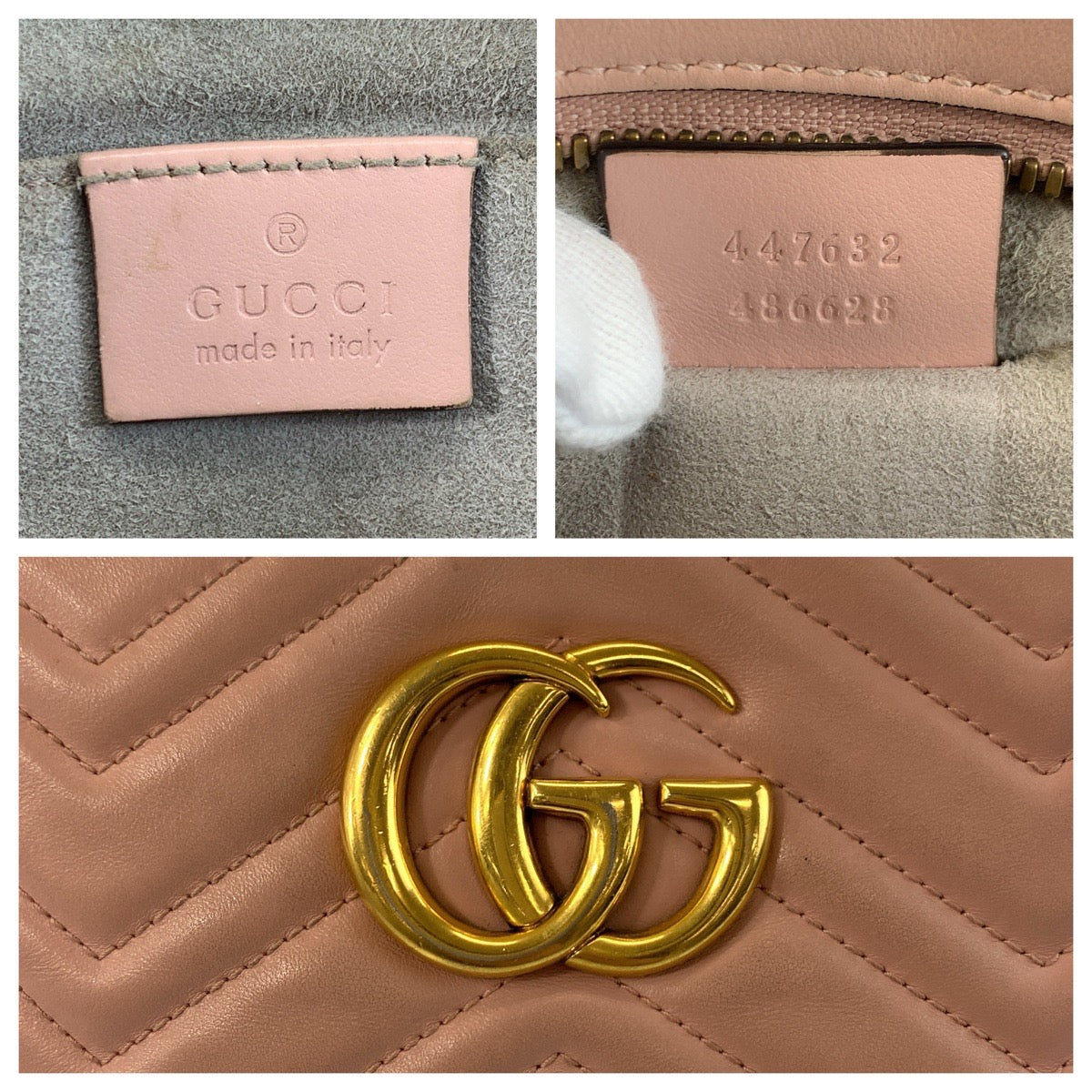 グッチ GGマーモント レザー ショルダーバッグ