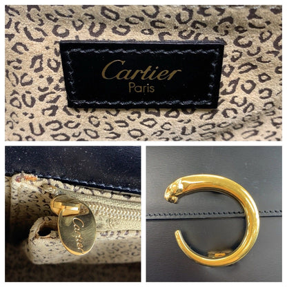 カルティエ パンテール レザーハンドバッグ