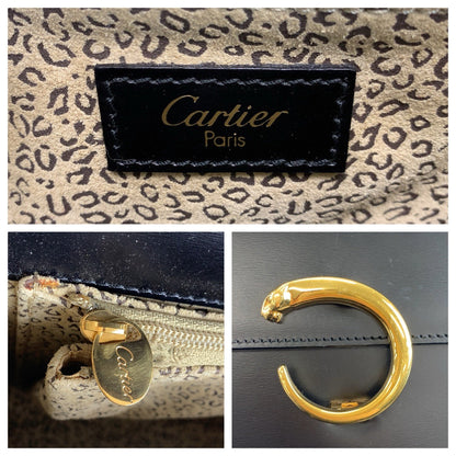 カルティエ パンテール レザーハンドバッグ