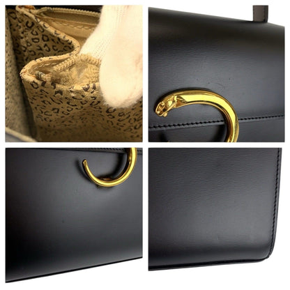 カルティエ パンテール レザーハンドバッグ