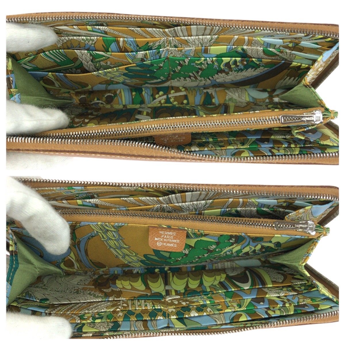 エルメス アザップロング シルクイン レザー 長財布