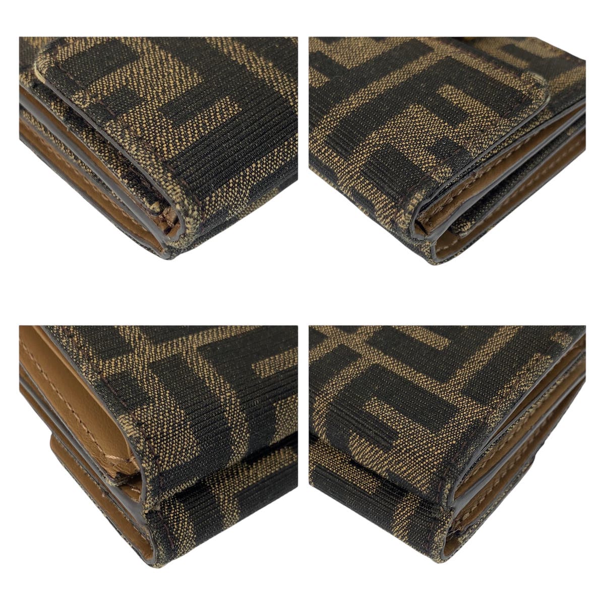 フェンディ バゲット マイクロ ズッカ キャンバスレザー財布