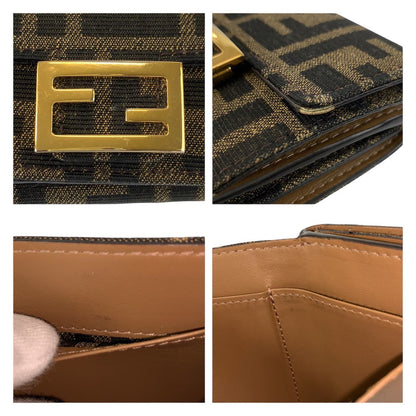 フェンディ バゲット マイクロ ズッカ キャンバスレザー財布