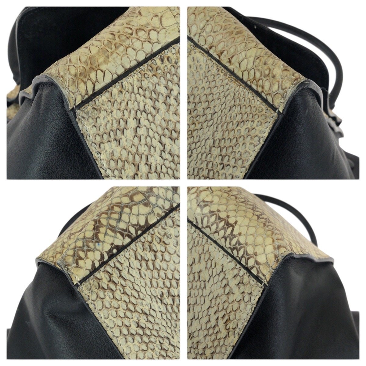 セリーヌ トラペーズ パイソン ハンドバッグ