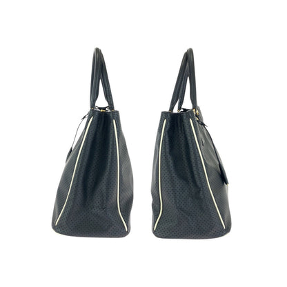 プラダ サフィアーノ パンチング レザートートバッグ