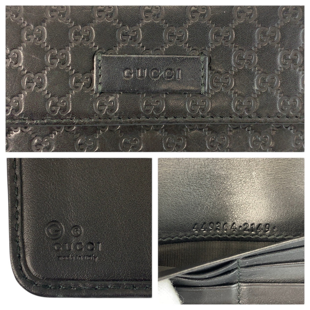 グッチ マイクログッチシマ レザー ロングウォレット