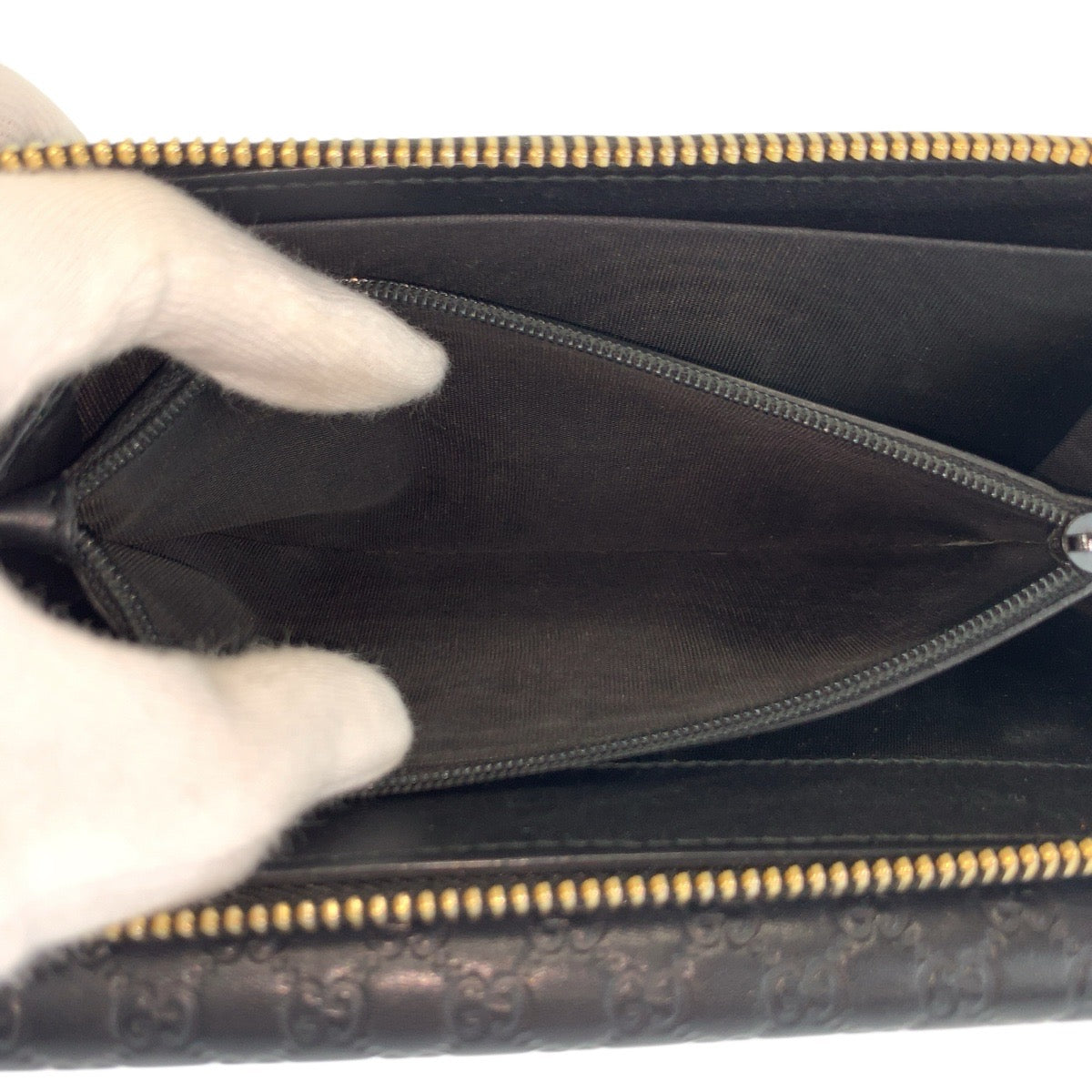 グッチ マイクログッチシマ レザー ロングウォレット