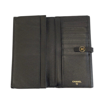シャネル ココボタン レザー長財布