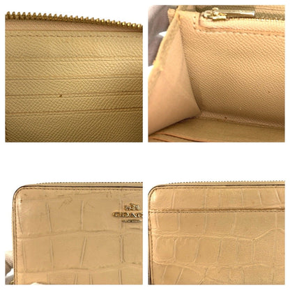 コーチ 型押しレザー長財布
