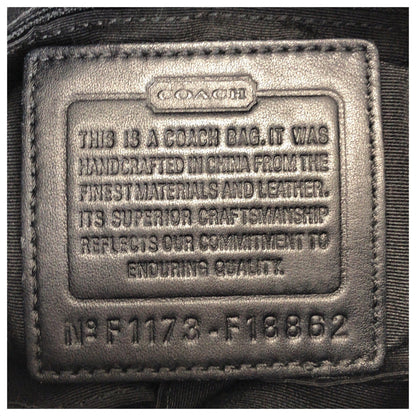 コーチ シグネチャー サテン キャンバスレザーショルダーバッグ