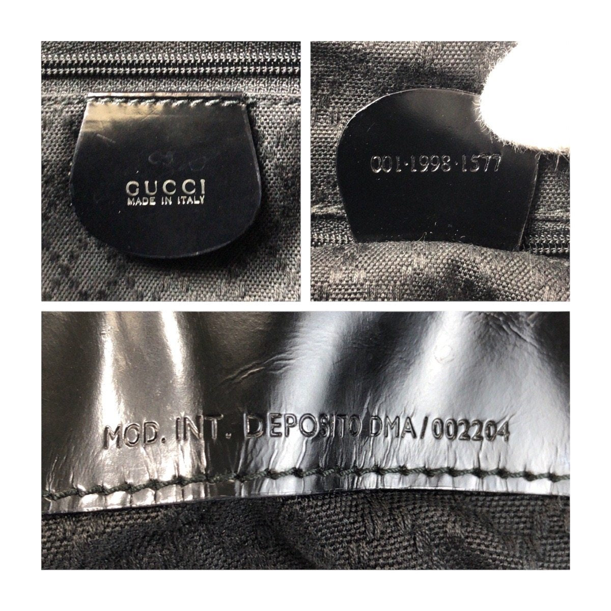 グッチ バンブー ナイロン パテントレザー2wayバッグ