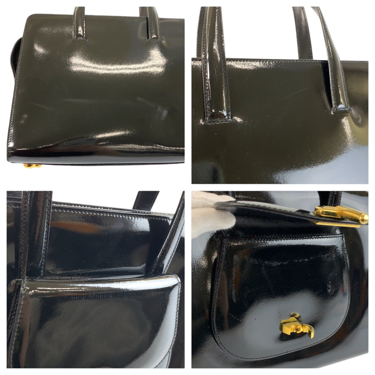 セリーヌ パテントレザー2wayバッグ