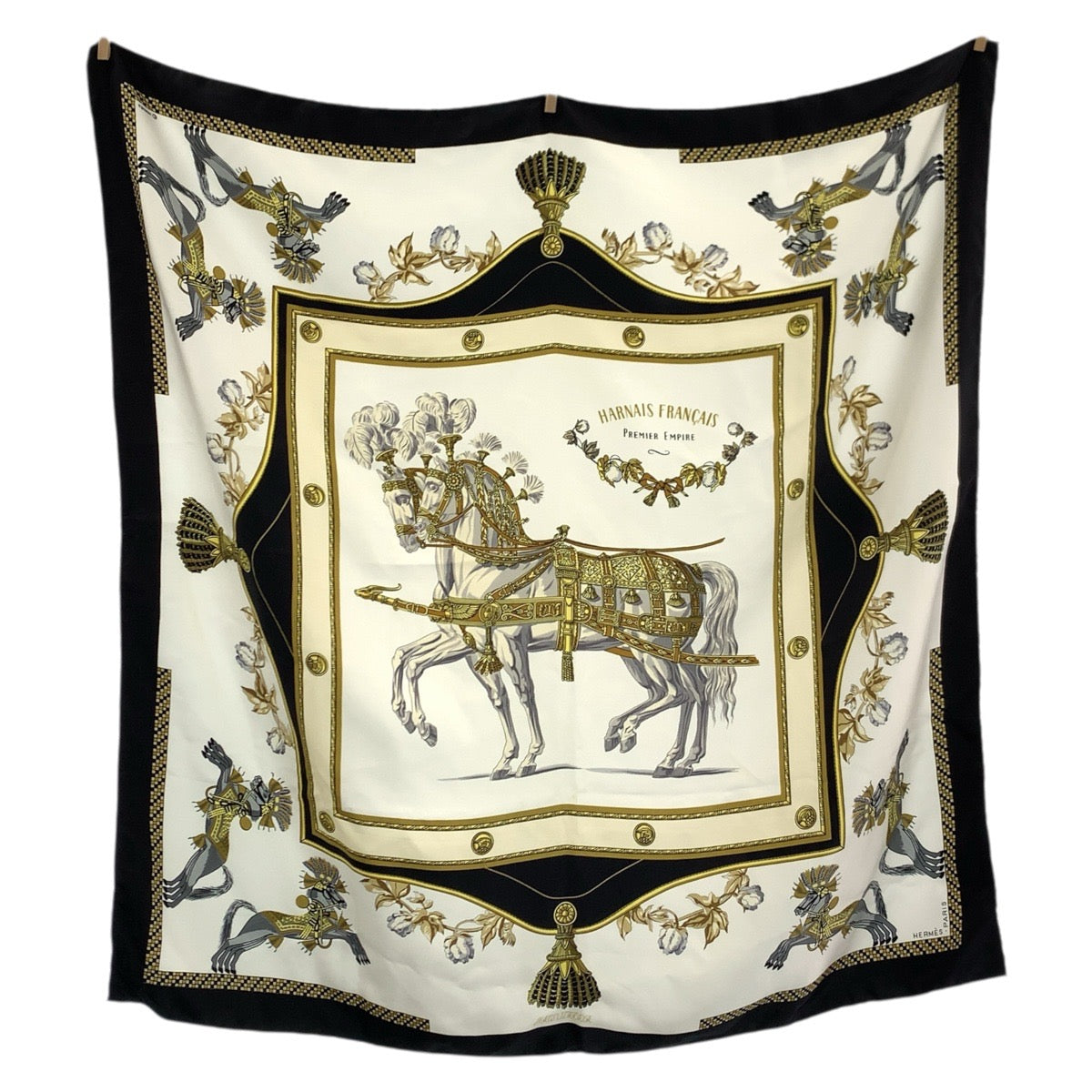 エルメス Harnais Francais PREMIER シルクスカーフ