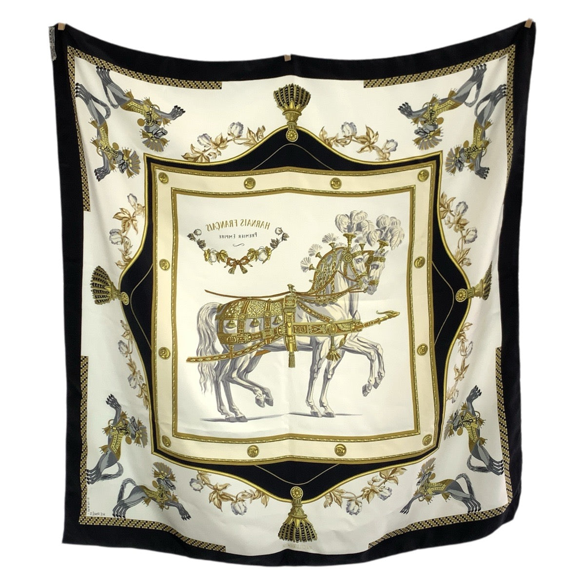 エルメス Harnais Francais PREMIER シルクスカーフ