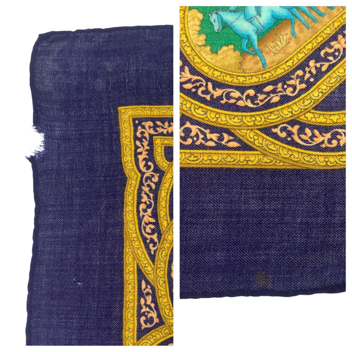エルメス QALAMDAN シルクスカーフ