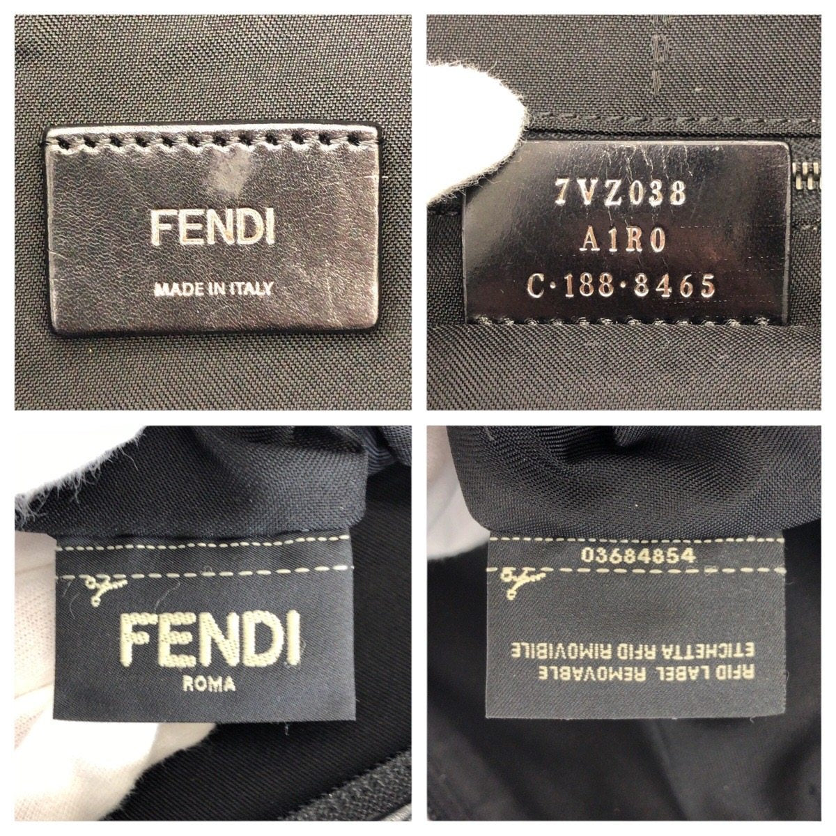 フェンディ ズッカ ナイロン レザー リュックサック