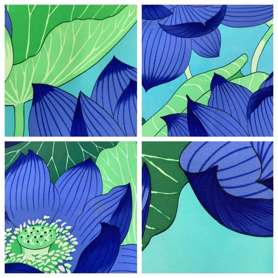 エルメス FLEURS DE LOTUS シルクスカーフ