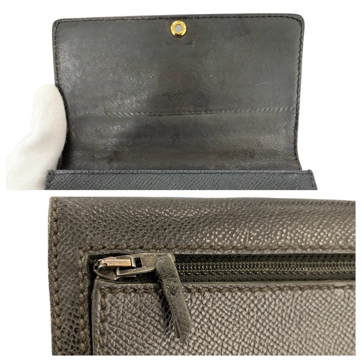 シャネル レザー折り財布