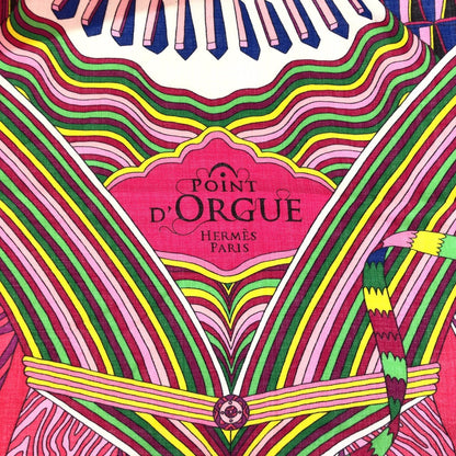 エルメス POINT D ORGUE カシミヤシルクスカーフ