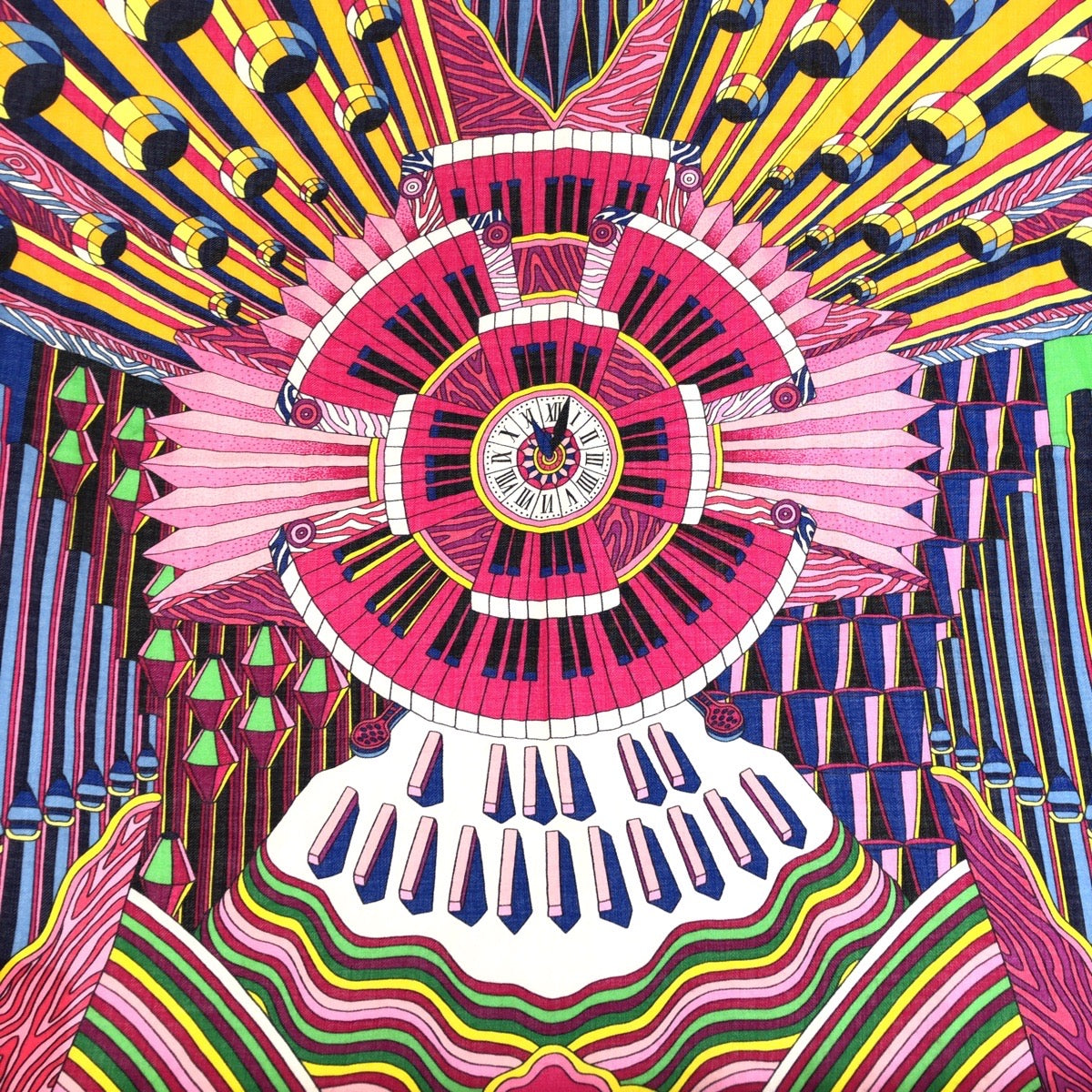 エルメス POINT D ORGUE カシミヤシルクスカーフ