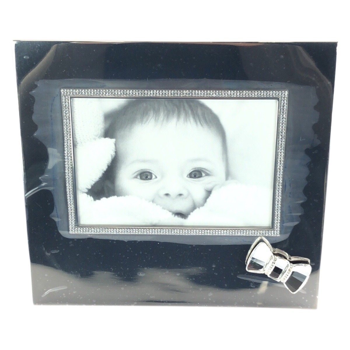 スワロフスキー Picture Frame with Bow ステンレススチール フォトフレーム