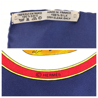 エルメス プールヴキオンネリヴレス シルクスカーフ