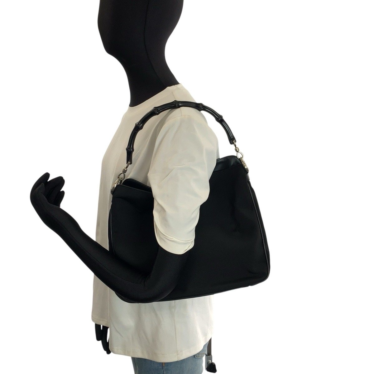 グッチ バンブー ナイロン レザー2wayバッグ