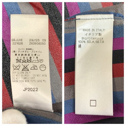 グッチ シルク長袖シャツ