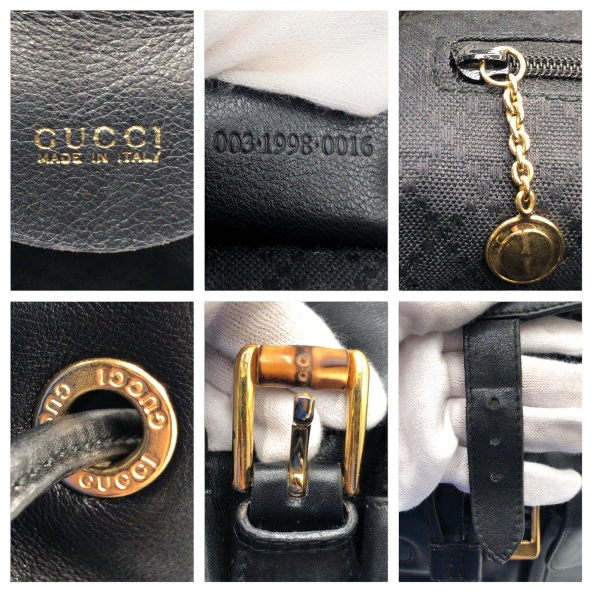 グッチ バンブーレザーリュックサック
